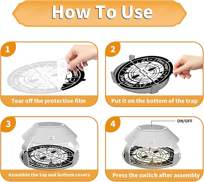 Flea Traps for Inside Your Home with Light, Flea Light Trap for Bug USB Charing Insect Pest Control Traps for Kitchen, Living Room, Balcony and Bedroom