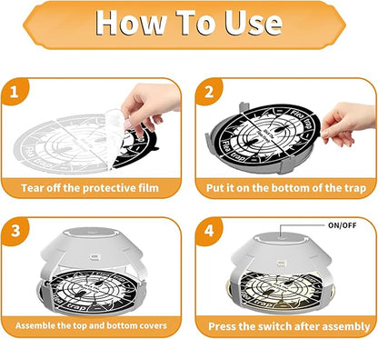 Flea Traps for Inside Your Home with Light, Flea Light Trap for Bug USB Charing Insect Pest Control Traps for Kitchen, Living Room, Balcony and Bedroom