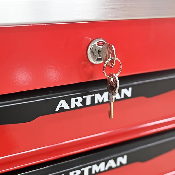 KEIKI 6 Drawers Tool Cart on Wheels,Multifunctional Rolling Tool Chest Tool Storage,Drawers Rolling Tool Trolley Organizer Tool Case for Garage, Warehouse, Workshop, Repair Shop (Red)