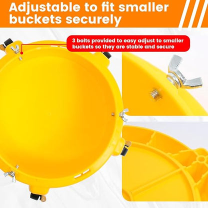 MaxWorks 50978 Car Wash Bucket Dolly – Rolling 5-Gallon Bucket Holder with Removable Debris Catcher & 5 Locking Wheels – Ideal for Washing, Waxing, Polishing & Detailing