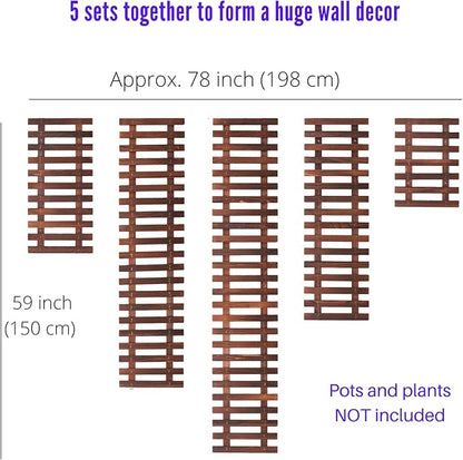 ShopLaLa Large Hanging Wall Planter for Indoor Plants (5 Pack) Wooden Decor | Wall Bathroom Decorations Living Room Home Plant Shelves Vertical Garden Huge Unique Farmhouse Vintage Rustic
