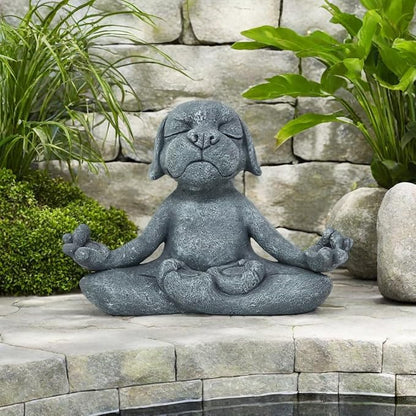 Meditating Dog Statue Buddha, Zen Dog, Zen Garden Frog Figurines for Home and Garden Decor, Frog Decorations Gift Ideas for Desk Office Bedroom Outdoor Yard Lawn (Dog)