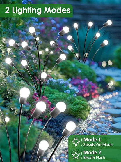 2026 Upgraded Solar Lights Outdoor, 10 Pack Solar Garden Lights with 2 Modes, Firefly Light Outdoor Waterproof, Sway by Wind, Twinkle Firefly Light for Yard Patio Path Garden Decoration (Cool White)