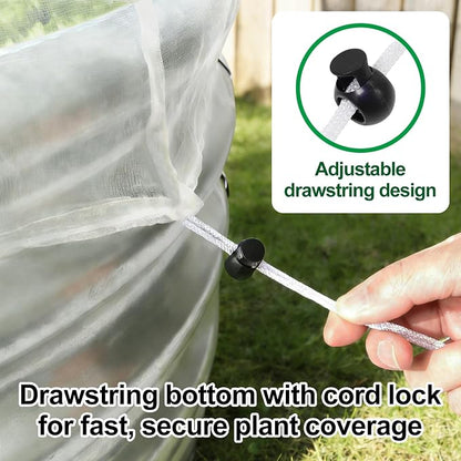 2 Pack Garden Netting for 8x4FT Raised Beds, Ultra-Fine Mesh Plant Covers with Drawstring, Bird, Pest & Small Animal Barrier for Vegetables, Fruits & Flowers