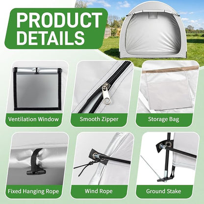 Outvita Outdoor Portable Bicycle Storage Sheds for 2-3 Bikes Camping | 210D Oxford Fabric PU 4000 Waterproof Storage Cover Shelter for Motorcycle Garden Tools Toys Lawn Mower