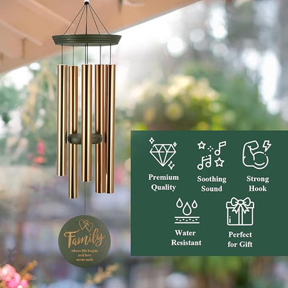 ASTARIN Wind Chimes for Outside, Large Outdoor Windchimes with Engraved Tree of Life, Premium Tuned Metal Chimes for Mother/Grandma, Home & Garden Decor with Soothing Tone