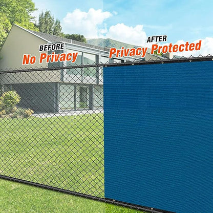 i COVER 6x25ft Fence Privacy Screen, Heavy Duty Privacy Fence Screen, Outdoor Shade Cloth Mesh Barrier, Cable Zip Ties Included, Blue