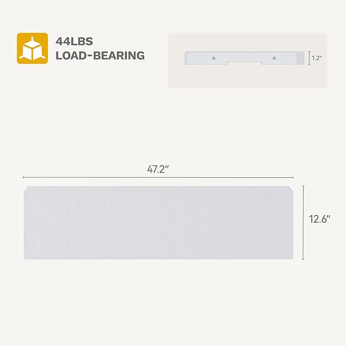 DWVO 2-Pack Resin Storage Shed Shelves, Fit for 35 Cu. Ft. Horizontal Shed 4.3x2.5x3.4 FT, 47" x 12.6" Waterproof Shelves with 8 Screws, 44 lbs Capacity, Easy to Assemble, Gray