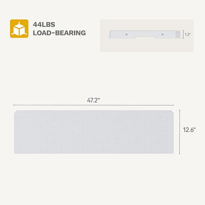 DWVO 2-Pack Resin Storage Shed Shelves, Fit for 35 Cu. Ft. Horizontal Shed 4.3x2.5x3.4 FT, 47" x 12.6" Waterproof Shelves with 8 Screws, 44 lbs Capacity, Easy to Assemble, Gray