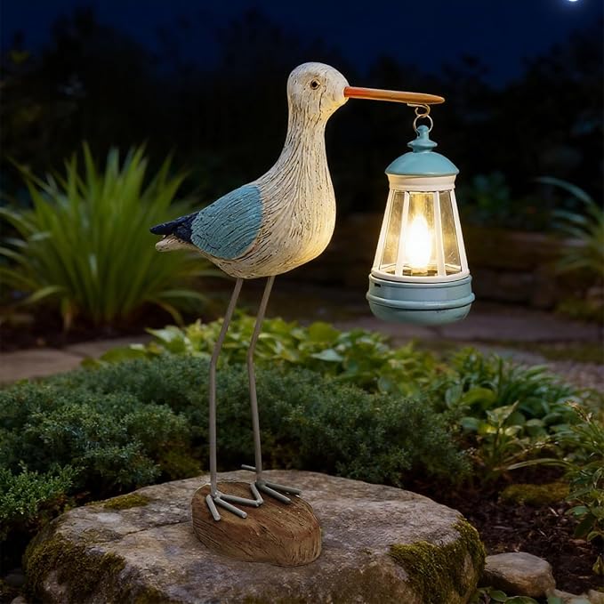 Solar Seagull Statues for Garden and Home Decor,Funny Garden Decor Beach,Pool,Patio,Lawn,Yard,Porch,Perfect Garden Gift