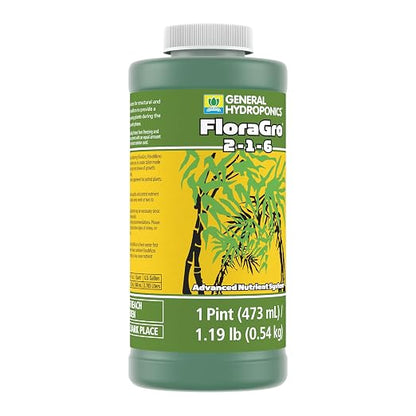 General Hydroponics FloraGro 2-1-6 Plant Food, Part of FloraSeries Advanced Nutrient System for Plants, 16 oz.