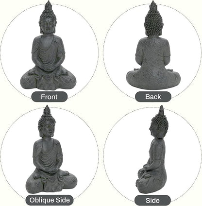 LuxenHome Large Buddha Statue, 22" Meditating Buddhas Garden Statue | Fiber Stone Large Buddha Statue for Outdoor and Indoor Use, Zen Buddha Garden Sculpture for Patio, Backyard, or Deck