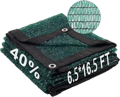 LOVE STORY 6.5x16.5FT 40% Dark Green Shade Cloth Sun Shade Net with Grommets Sunblock Net Mesh Tarp for Garden,Plants Cover,Greenhouse and Patio
