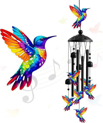 Wind Chimes for Outside, Deep Tone Memorial Windchimes for Patio Porch Balcony Garden Decor, Hummingbird Wind Chimes Housewarming Birthday Gifts for Women Grandma Sister Mother’s Day