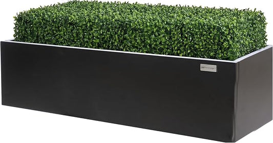 NatraHedge Hampton Wooden Planter Box (44"" Lx15 Wx15 H) Black-Aluminum | (Black Aluminum) Classic Indoor and Outdoor Rectangular Garden Use for Patio Yard Greenhouse Vegatable Flowers and Herb