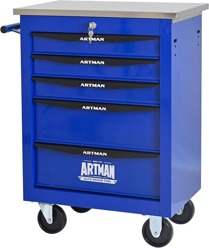 KEIKI 5 Drawers Tool Cart on Wheels,Multifunctional Rolling Tool Chest Tool Storage,Drawers Rolling Tool Trolley Organizer Tool Case for Garage, Warehouse, Workshop, Repair Shop (Blue)