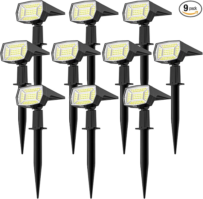Fabrito Solar Spot Lights Outdoor Waterproof 9 Pack
