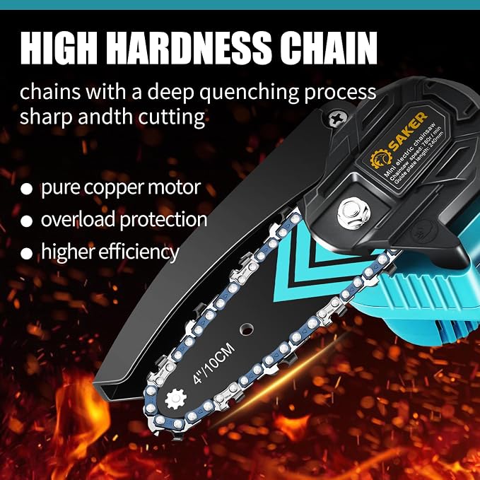 Saker Mini Chainsaw,Portable Electric Chainsaws Cordless,Small Handheld Chain Saw Pruning Shears Chain Saws for Tree Branches,Gifts for for Men Husband Women,Courtyard and Garden