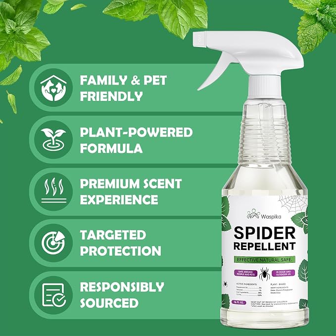 Peppermint Oil Insect and Spider Repellent Spray, Repels and Kills Ants and Bugs, Extra Strength Natural Plant Based Pest Control for Home, Kitchen and Garden, Safe for Family and Pets, 16 oz