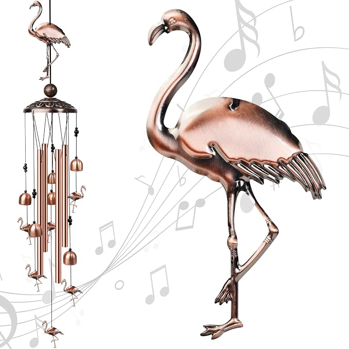 35" Flamingo Wind Chimes, Decorative Outdoor Wind Chime, Gifts for Women Mom Grandma