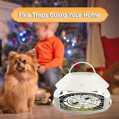 Flea Traps for Inside Your Home with Light, Flea Light Trap for Bug USB Charing Insect Pest Control Traps for Kitchen, Living Room, Balcony and Bedroom