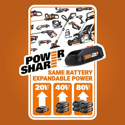 Worx Nitro 40V LEAFJET WG585 Leaf Blower Cordless with Battery & Charger, PowerShare, Blowers for Lawn Care Up to 165 MPH 620 CFM | Worx String Trimmer Cordless GT3.0 20V PowerShare 12" Edger & Weed Trimmer (2 Batteries & Charger Included) WG163