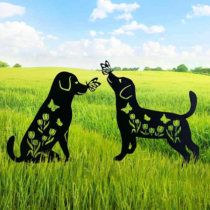 TIGGSY Dog Metal Decorative Garden Stakes Labrador Dog Gifts for Women/Men Animal Silhouette Statues for Yard Art, Outside, Patio, Outdoor Decor, Garden Decorations, Lawn Ornaments