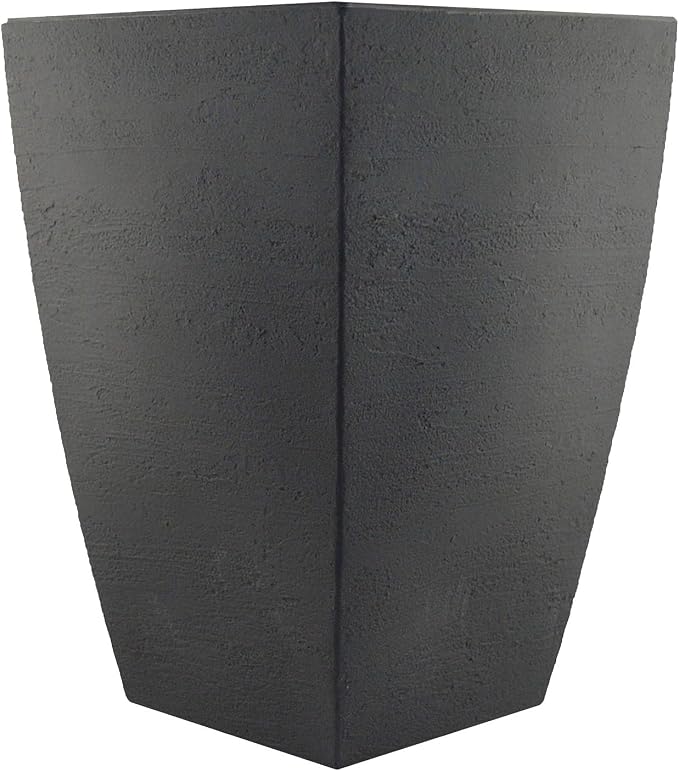 Tusco Products MSQT19SL Modern Square Garden Planter, 19-Inch, Slate