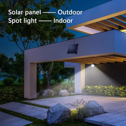 Solar Lights Dusk to Dawn 4400mAh Solar Powered Spotlight Outdoor Waterproof 6000K Wall Mounted Lighting with 16FT Cord for Patio, Flag Pole, Fence, White