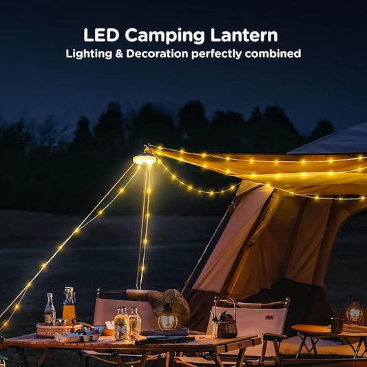 OGERY 2-Pack Camping String Lights, 32.8FT Rechargeable Christmas String Lights Outdoor/Indoor, 8 Modes 4-in-1 Quick Storage Fairy Lights Portable Lamp for Xmas Tree Decor Party Camping Essentials