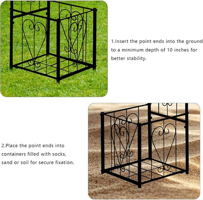 90" Garden Arbor Metal Arch Trellis for Climbing Plants with Planter Box | Outdoor Arbors Archway Pergola for Wedding Ceremony Party Decoration Flat Top Trellises for Rose Vine Backyard Lawn Patio
