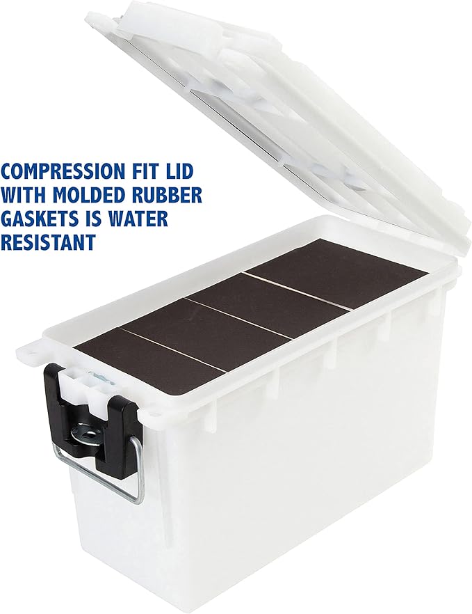 Sheffield 12681 Marine Storage Box, Dry Box Made in USA, Waterproof Container for Boat and Dock Gear, Small Parts Organizer with Latch, Stackable