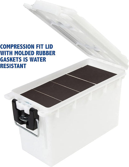 Sheffield 12681 Marine Storage Box, Dry Box Made in USA, Waterproof Container for Boat and Dock Gear, Small Parts Organizer with Latch, Stackable