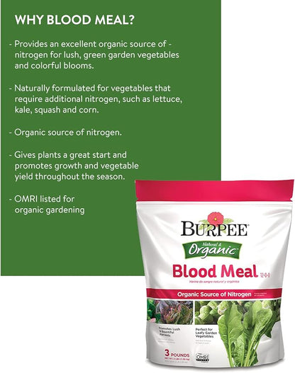 Southern Ag All Purpose Granular Fertilizer 10-10-10, 5 LB Size: 5 LB & Burpee Organic Blood Meal Fertilizer | Add to Potting Soil | Excellent Natural Source of Nitrogen