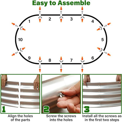 Raised Garden Bed Kit,2 Pack 4x2x1ft Galvanized Garden Beds Outdoor with Safety Edging,Rust-Resistant Garden Bed - Oval Large Metal Planter Box for Vegetables…