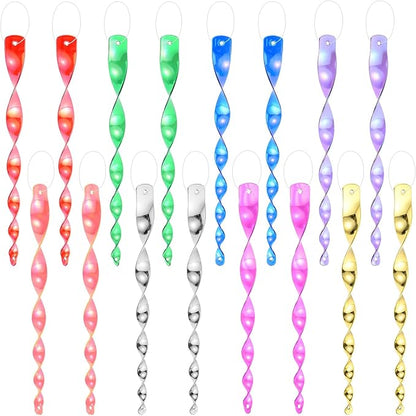 M METERXITY 16-Pack Bird Reflective Rods 11.5 Inch Spiral Bird Scare Rods Hanging Birds Deterrent Device for Yard/Patio/Garden/Farm/Decoration [Multicolor]