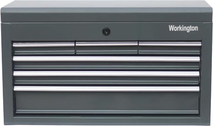 Workington Portable Metal Tool Chest with 6 Drawers, 24" 6-Drawer Tool Chest Cabinet with Ball Bearing Drawer Slides, Steel Tool Storage Box Organizer 4005 Gray