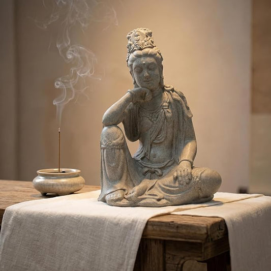 19" Guan Yin Buddha Statue for Home & Garden Zen Meditation Decor | Quan Yin | Kwan Yin | Female Buddha Figurine | Indoor & Outdoor Patio Decor | Spiritual Accent