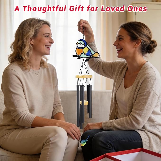 Wind Chimes for Outside Metal Aluminum 41.7" Inches Wind Chime with Brid Outdoor Decor Large Unique Chimes for Outside Festivals/Birthday for Mom Dad Grandma Home Garden Patio Decor