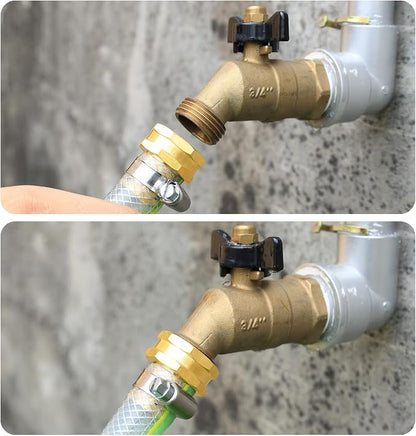 SIGURANTA 3/4" Hose Fitting Female | Brass GHT Thread Connector for Faucet/Bibb/Spigot | Garden Hose End Adapter (3/4" FHT Barb Fitting 10PCS)
