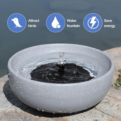 Solar Bird Bath,11.2" Solar Fountain birdbaths for Outdoors,Bird Bath Bubbler,for Garden Patio Terrace Decoration