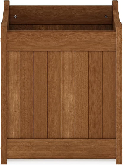 Furinno TIOMAN Planter Box, Hardwood Flower Box, Cube Garden Box, in Teak Oil, Outdoor Indoor, Garden, Patio, Balcony, Light Wood
