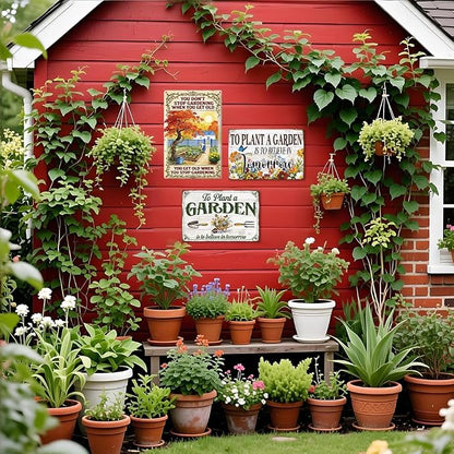 Inspirational Garden Outdoor Metal Tin Sign You Don’t Stop Gardening When You Get Old Outdoor Garden Wall Art for,Motivation Gardening Gift for Women Plant Lovers
