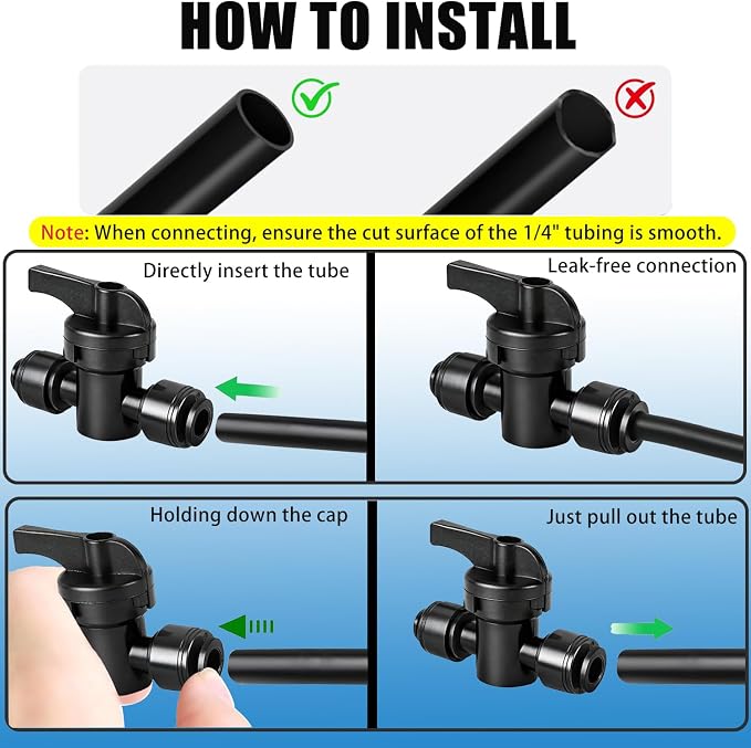 6 Pack 1/4" Inline Drip Irrigation Valves,Barbed Shut-Off Flow Control | Fits 1/4" Drip Tubing,Easy Push-to-Install,for Garden Raised Beds,Greenhouse,Lawn & Landscape Irrigation Systems