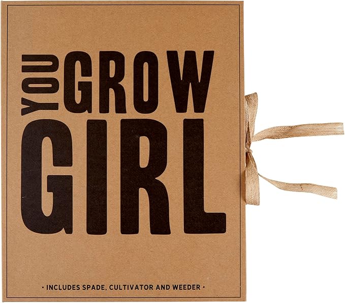 Santa Barbara Design Studio Garden Tool Set - Gift Boxed Steel Spade Cultivator & Weeder Gardening Essentials, 3-Pieces, You Grow Girl