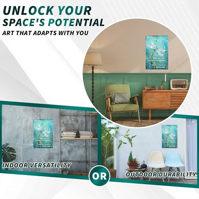 Dragonfly Motivational Metal Tin Sign When You Believe Beyond What Your Eyes Can See For Motivational Decor Lovers Office Home Patio Porch Wall Art Inspirational Decor 8x12inch