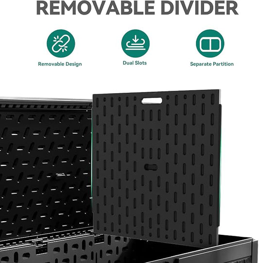 YITAHOME 320 Gallon Extra Large Deck Box | Double-Wall Resin Outdoor Storage Box with Flexible Divider for Patio Cushions Pool Supplies Garden Tools, 1000lbs Load