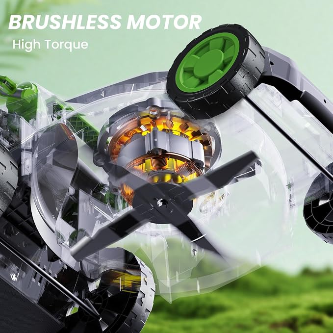 13 Inch Cordless Lawn Mower, 40V Electric Lawnmower for Garden/Patio/Yard | 2 x 20V 4.0Ah Battery, 13 inch Cutting Width, 5 Adjustable Height, 30L Grass Bag, Bagging Mode&Mulching Mode