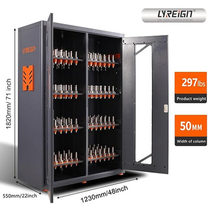 CAT/BT40 Large Capacity CNC Tool Storage Cabinet, CNC Tool Holder Vertical Drawer Cabinet for Warehouse Workshop Factory Garage Machining Centers