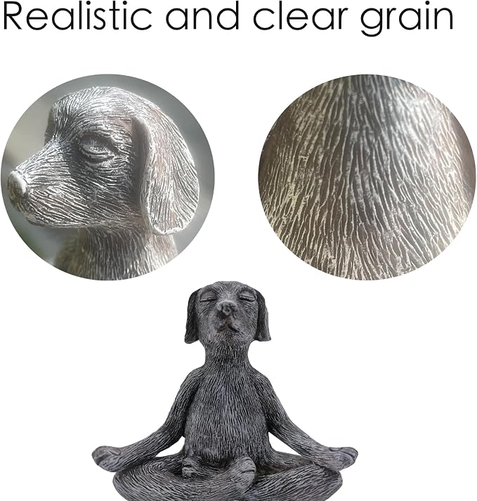 Meditation Buddha Ornament Meditation Dog Decoration Yoga Dog Garden Gift (Black)